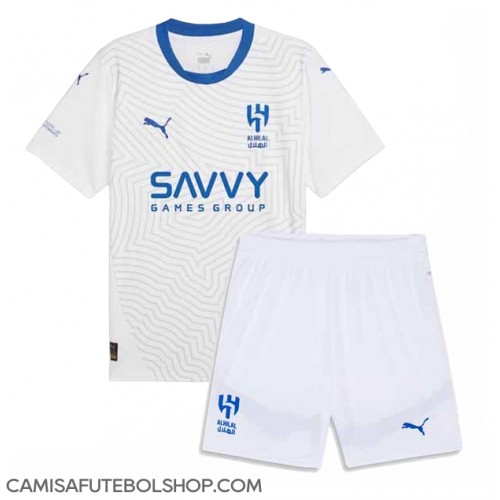 Camisa de time de futebol Al-Hilal Replicas 2º Equipamento Infantil 2024-25 Manga Curta (+ Calças curtas)